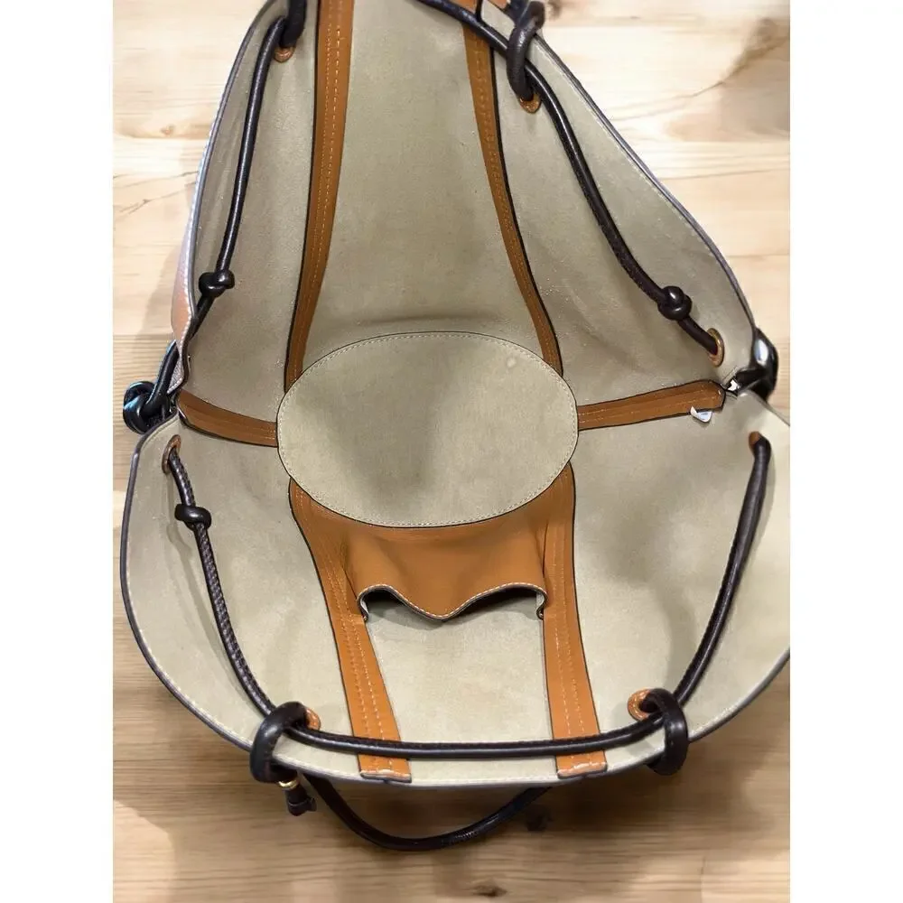 Tory Burch Leather Spaghetti Strap Tote Bag